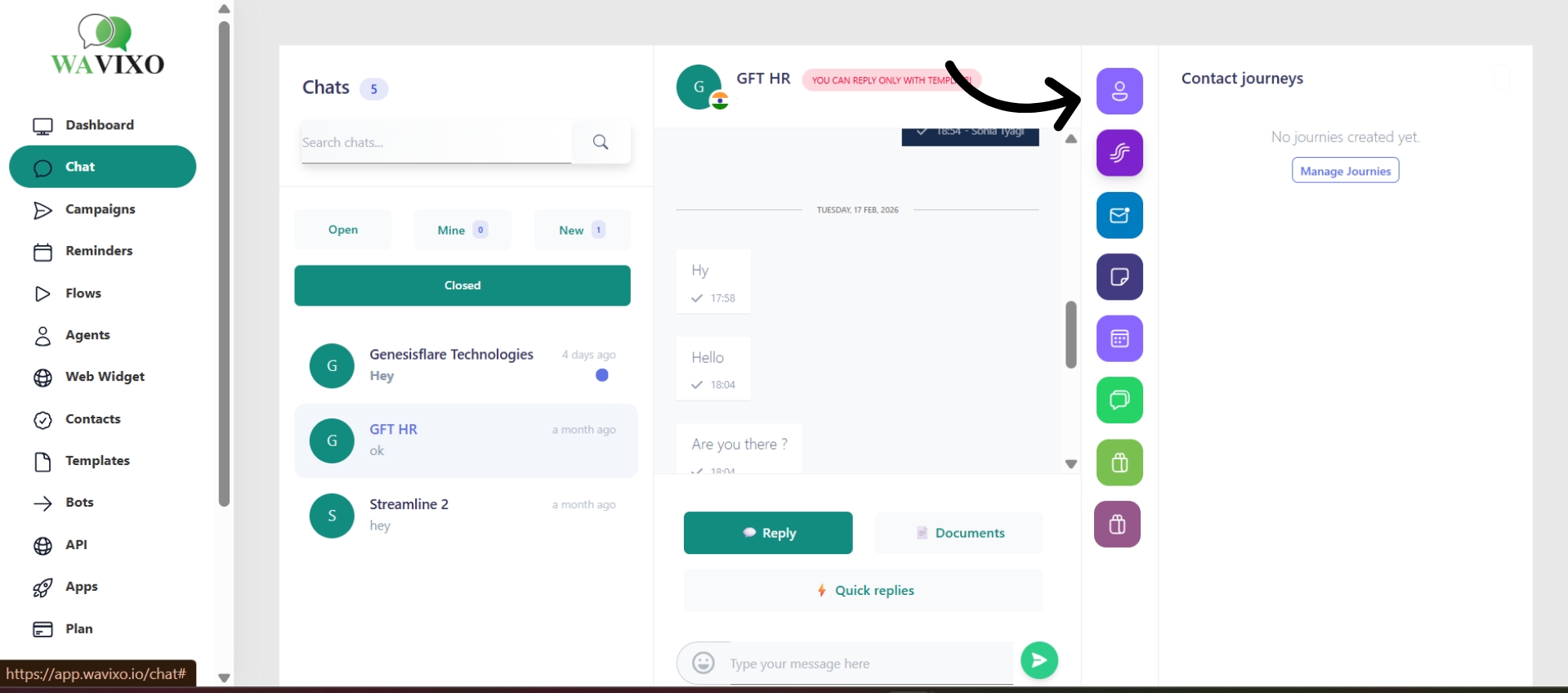 Manage customer journey